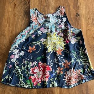 Johnny Was Roselyn 100 percent Silk Tank size M perfect condition smoke pet free